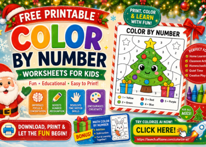 free printable color by number worksheets